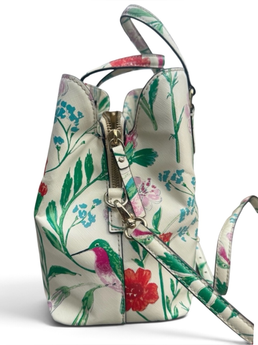 Kate Spade vintage Laurel Way Evangelie  hummingbird floral bag EUC - Picture 11 of 17